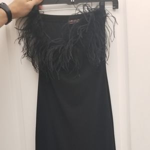 Black Feather Cocktail Dress